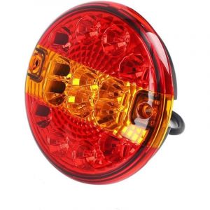 Feu arri&egrave;re de remorque &agrave; LED Hamburg rond, lampe &eacute;tanche sans diff&eacute;rence c&ocirc;t&eacute; gauche ou droit pour camion, fourgonnette, camion, caravane (rouge et