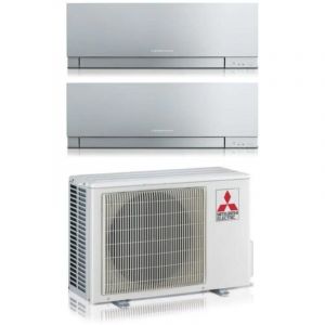Mitsubishi Electric - Dual Split r&egrave;versible Climatiseur s&eacute;rie kirigamine zen silver msz-ef 7+12 avec MXZ-2F53VF R-32 Wi-Fi int&eacute;gr&eacute; Couleur Argent
