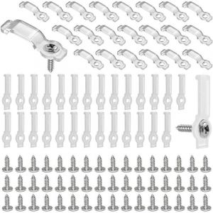 200 Pi&egrave;ces Clips de Bande Lumineuse LED Lighting Clips de supports de fixation pour Bande Lumineuse Supports de Fixation Clips LED Strip Vis Incluses