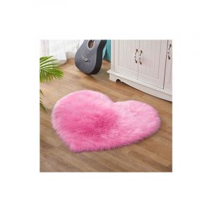 Serbia - Rose rouge coeur faux tapis doux en peau de mouton long peluche moux chambre à coucher tapis canapé décoration tapis de sol 40 × 50cm