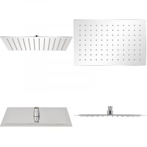 Tête de douche plongeante rectangulaire acier inoxydable - pomme de douchette - pommes de douchette - Home & Living - Argent