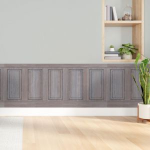 Plage - Papier peint découpé préencollé, soubassement, bois gris, boiserie murale, raccordable, 83 cm x 195 cm