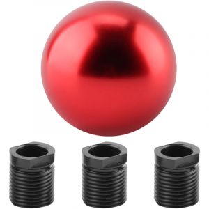 Pommeau de levier de vitesse manuel universel pour voiture, en forme de boule ronde (rouge)