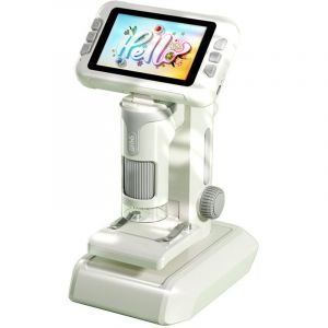 Microscope Enfant, Microscope Enfant Portable Écran LCD 4 Pouces et Grossissement 1600X, Microscopes Numérique, Prise de Photos et Vidéos, Fonction