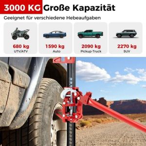 Cric de voiture 3t cric polyvalent a haute levee treuil a perche tout terrain 112 cm cric a cremaillere rouge 88304716 88304716 88304716 88304716
