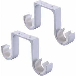 2 Support de plafond Support blanc Support de tringle à rideau double Support de tringle à rideau en aluminium - Ahlsen