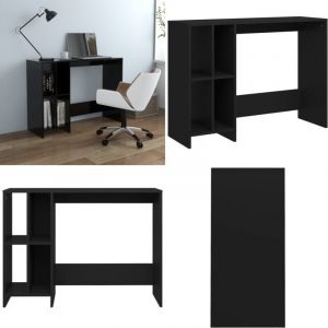 Vidaxl - Bureau d'ordinateur portable noir bois d'ingénierie - Bureau Ordinateur - Bureau Design - Bureau Compact - Bureau Rangement - Meuble Bureau