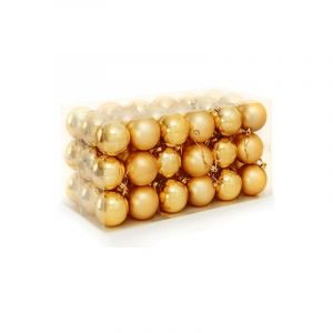 54 Boules de No&euml;l Dor&eacute;es pour d&eacute;corer votre sapin de No&euml;l