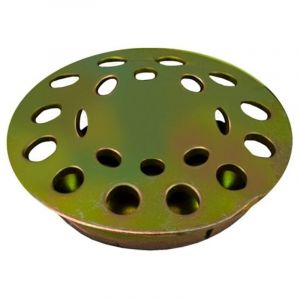 Grille de drainage ronde en acier zingu&eacute;, 250 mm - haute r&eacute;sistance &agrave; la corrosion - GRAFITEX