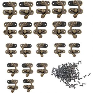 20 Pi&egrave;ces Fermoir Boite en Bois, Fermoir pour Coffre en Bois, Loquet Crochet Fermoirs &agrave; Coffre, Loquet Crochet Bronze, pour Bo&icirc;te en Bois Bo&icirc;te &agrave;