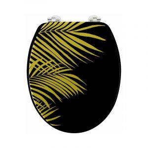 Abattant wc Imprimé Feuille 'Orbella' 45cm Noir