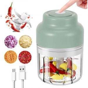 Coupe-Oignon, Hachoir &agrave; oignons &eacute;lectrique 320 ML, Hachoir &eacute;lectrique Multifonction s&ucirc;r et Tranchant, Coupe-Oignon &eacute;lectrique pour l&eacute;gumes, Fruits,