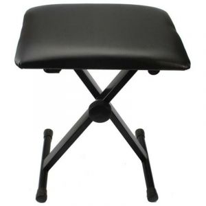 Support et Tabouret pour Clavier &Eacute;lectronique R&eacute;glables Musicien Piano, si&egrave;ge de Piano en Forme de X, Banc de Piano Stable Tabouret de Piano rembourr&eacute;