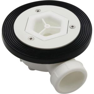 Bonde de douche, inspectable, sans couvercle, hauteur 60 cm, convient pour trou de receveur de douche &Oslash; 90 mm, couleur blanc
