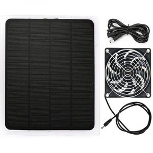 Kit de ventilateur de panneau solaire, kit de ventilateur &agrave; &eacute;nergie solaire &eacute;tanche 10 W, ventilateur d'extraction solaire ext&eacute;rieur pour serre,