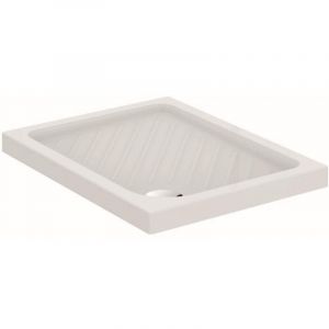Receveur de douche 100x70 cm en c&eacute;ramique blanc brillant - Larissa