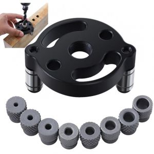 Gabarit De Percage Set 3/4/5/6/7/8/9/10 mm Guide de Percage Cheville Bois Guide Percage Charniere Kit de Perforateur Bagues de Forage Positionnement