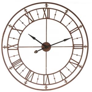 M&s - Horloge d'usine ronde 102 cm en fer marron vieilli