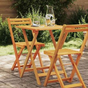 Torana - Table de pliante carrée 60 x 60 x 72 cm en bois d'acacia massif