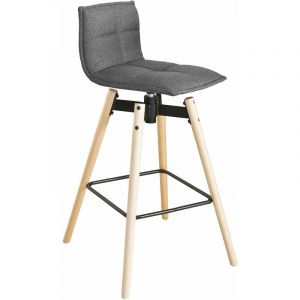 Sobuy - Tabouret de bar cuisine rotatif à 360° avec dossier et repose-pieds fauteuil bistrot haute qualité ® FST45-DG