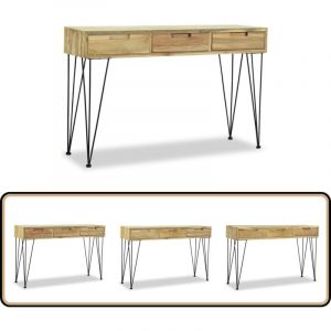 Table console 120x35x76 cm Teck massif - Table Basse - Meuble Colonial - Table D'appoint - Table En Teck - Meubles Rustiques