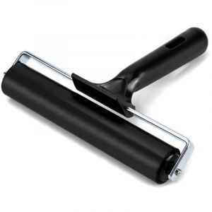 Rouleau de gravure en acier inoxydable, rouleau en caoutchouc, rouleau en caoutchouc pour impression, papier peint, encre linoléum, 15 cm