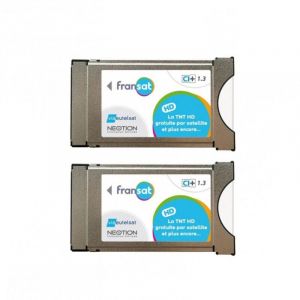 Pack 2x modules pcmcia fransat ci+ Dernière Version 1.3 Carte PC7 Décodeur tv - Ready for 4K / uhd/ Full hd - Gris - Neotion