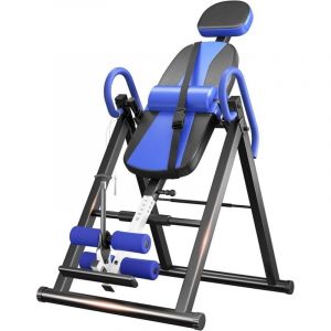 Keepbuying - Relax Zone - Banc de musculation inversé - Entraîneur de gravité - Table d'inversion pour exercices du dos - Back Extension - Bleu