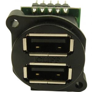 Double prise usb de forme xlr Cliff CP30090 embase femelle, verticale XLR-USB2x2 Contenu: 1 pc(s)
