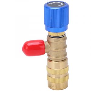 Adaptateur de sécurité pour vanne de charge de réfrigérant, filetage 1/4 po, en laiton, pour R22, R410, R134A et R404 - Eosnow