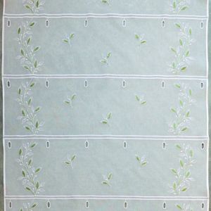 Voilage modulable brod&eacute; feuilles Vert 60x90 cm