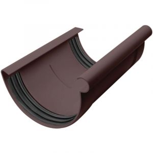 Inefa - Raccord de gouttière demi-rond, raccord de gouttière en pvc, montage simple par emboîtement, Made in Germany - 125mm brun foncé