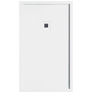Receveur de douche 90 x 160 cm extra plat blanc en r&eacute;sine min&eacute;rale SARIN Couleur du receveur