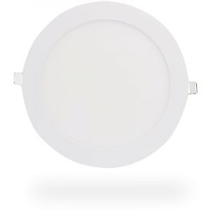 Ecolux - Plafonnier de surface led 12W Rond Extra Plat Φ300mm - Blanc Chaud 3000K