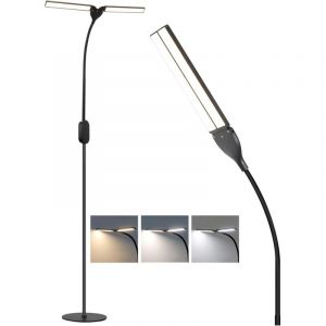 ZMH - led Lampadaire dimmable avec col flexible - Noir 9W liseuse de salon avec minuterie et fonction mémoire Tactile Dimmable 158CM Lampadaire sur