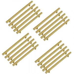 Pack de de 20 Poign&eacute;e Meuble Dor&eacute;e Poign&eacute;e de Meuble Cuisine 96mm , XU,Poignee Laiton Poign&eacute;e Tiroir Laiton Poignee Cuisine en Acier Inoxydable - KZQ