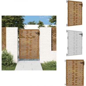 Portail de jardin 85x150 cm acier corten conception de carré - Portail De Jardin - Porte De Jardin - Portillon - Clôture - Acier Corten