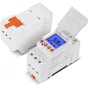 Minuterie de Sonnerie Grand &eacute;cran r&eacute;tro-&eacute;clair&eacute; 85-265V 40 Fois 1 Seconde d'intervalle Min 7 Jours Minuterie de Sonnerie programmable Blanc 30A