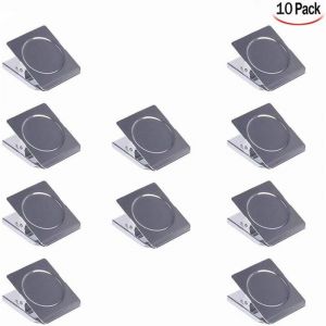 10 Pi&egrave;ces Pince Aimant&eacute;e, Clips Pince en Aimant M&eacute;tal Pinces Aimant Frigo Clips Magn&eacute;tiques Pince Aimant Pinces &agrave; Dessin pour Tableau Blanc,