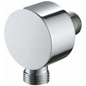 Coude d'alimentation en eau en laiton massif pour douchette coude d'alimentation en eau rond robinet d'&eacute;querre mural chrome poli