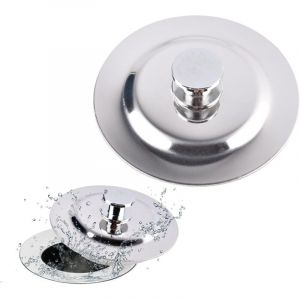 Bouchon Baignoire Universel, Bouchon Evier Cuisine, Acier Inoxydable Bonde Baignoire, 42-44mm Bouchon de Baignoire, Bouchon Lavabo Salle de Bain,