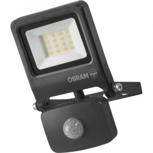 Projecteur led Osram endura flood pc 10 w avec capteur, 4 000 k, 1 000 lumens, IP44, avec détecteur de mouvement, portée de 9 m, réglable, gris