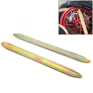 Lot de 3 d&eacute;monte-pneus pour v&eacute;lo, 28 cm, en acier haute r&eacute;sistance, outils de montage pour moto, v&eacute;lo, voiture, scooter Couleur or