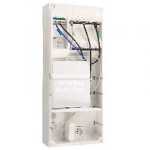 Michaud - Coffret de communication Grade 3 + Sat avec dti, multiprise, switch et 16 prises RJ45 pour reseau multibox