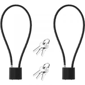 2 pi&egrave;ces serrures &agrave; c&acirc;ble en acier, serrure &agrave; c&acirc;ble serrures longues avec cl&eacute;s serrure &agrave; c&acirc;ble ext&eacute;rieur, pour v&eacute;lo, valise, porte, casier, gym,