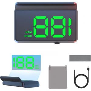 Affichage Tete Haute Voiture, 9 cm Compteur de Vitesse Gps USB Plug-and-Play, Afficheur Tete Haute Universel Compteur avec Capot pour Tous Types de
