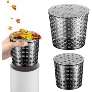 2 Pi&egrave;ces Crapaudine de Goutti&egrave;re, Filtre Gouttiere en Acier Inoxydable, 50-63 mm, 90-110mm, Installation Facile, Grille Gouttiere pour Descentes Pluvi