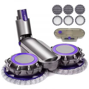 UlisemTête de balai électrique de nettoyage humide et sec compatible avec Dyson V6 V7 V8 V9 V10 V11 + réservoir d'eau + 6 têtes de balai