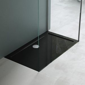 Mai&mai - Receveur de Douche Bac &agrave; Douche 75x120x4cm en Acrylique Noir Rectangulaire avec bonde F2AL2