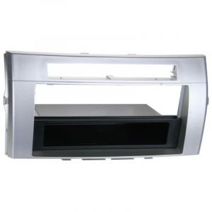 Adnauto - Facade autoradio 2256A compatible avec Toyota Corolla Verso 04-09 - Argent 1Din avec vide poche